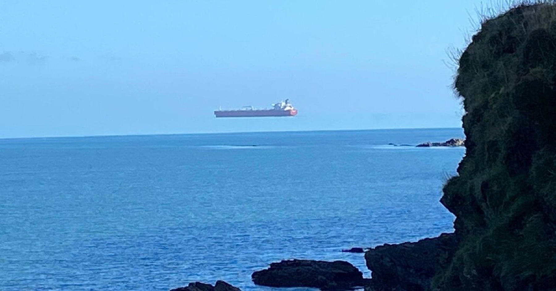Un mirage supérieur le long des côtes anglaises en 2021. © David Morris